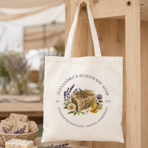 Rustic Botanical Illustrated Handmade Soap Maker Tote Bag