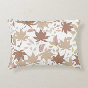 Rustic Botanical Maple Leaves Pattern Cosy Fall Decorative Cushion