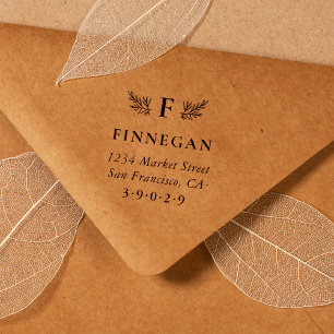 Rustic Botanical Monogram Return Address Self-inking Stamp