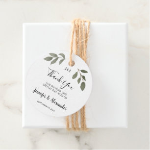  Rustic botanical monogrammed Thank You wedding Favour Tags