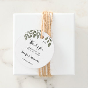  Rustic botanical monogrammed Thank You wedding Favour Tags