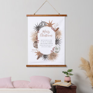 Rustic Botanical Personalised Christmas Tapestry