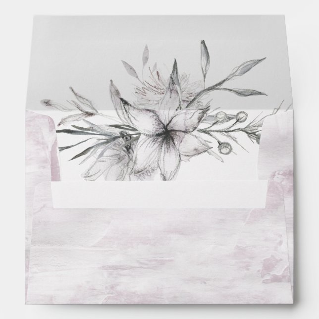 rustic botanical Pre-addressed Wedding Envelope (Back (Bottom))