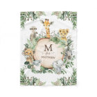 Rustic Botanical Safari Wild Animals Baby Boy