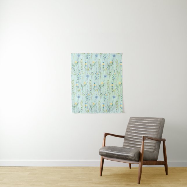  Rustic Botanical Watercolor gradient flora flower Tapestry (In Situ)
