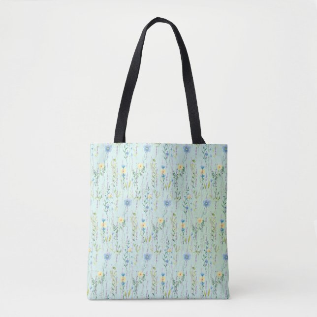  Rustic Botanical Watercolor gradient flora flower Tote Bag (Front)