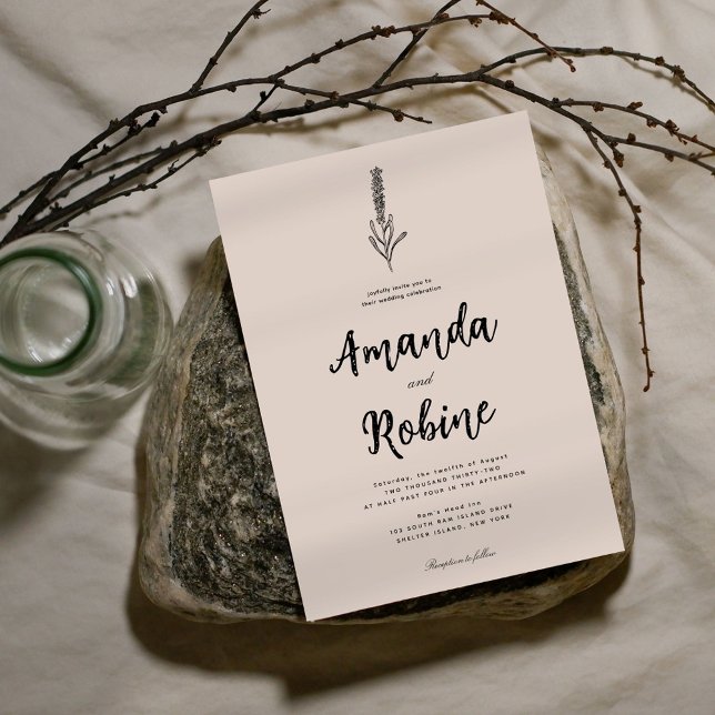 Rustic Botanical Wedding Invitation (Creator Uploaded)