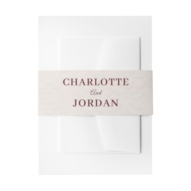 Rustic Botanical Wedding Invitation Belly Band (Front Example)