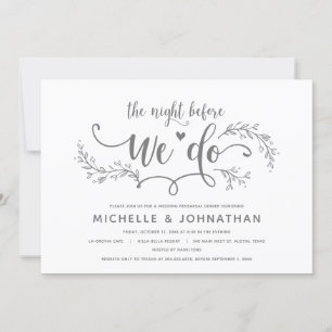 Rustic Botanical Wedding Rehearsal Dinner Invitation