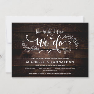 Rustic Botanical Wedding Rehearsal Dinner Invitation