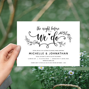Rustic Botanical Wedding Rehearsal Dinner Invitation