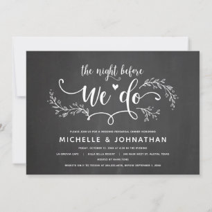 Rustic Botanical Wedding Rehearsal Dinner Invitation