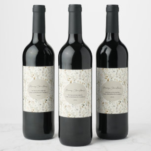 Rustic Botanical Wildflower Christmas Wine Label
