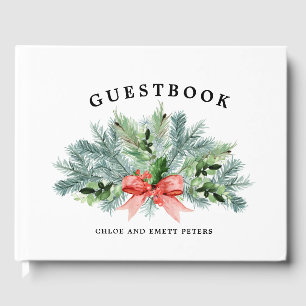 Rustic Botanical Winter Wedding Guest Book