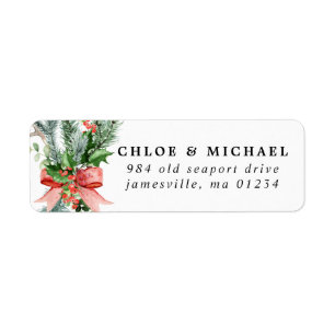 Rustic Botanical Winter Wedding Return Address