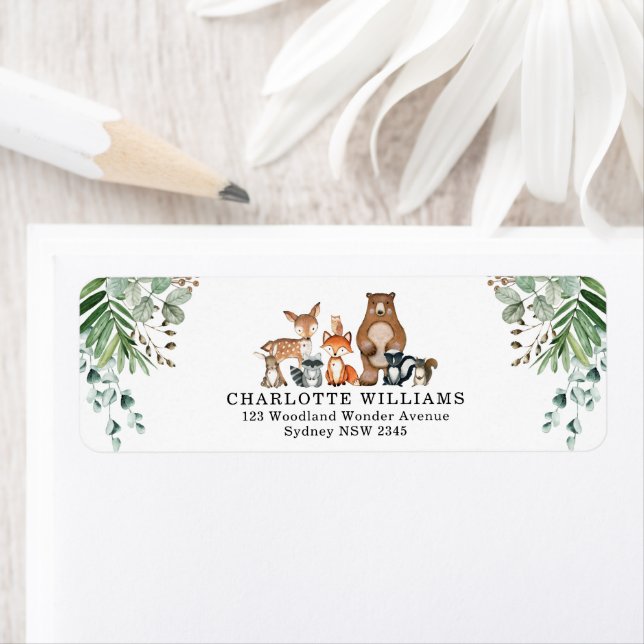Rustic Botanical Woodland Animals Return Address (Insitu)