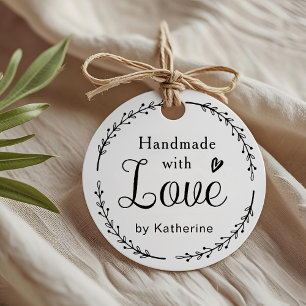 Rustic Botanical Wreath Handmade with Love Favour Tags