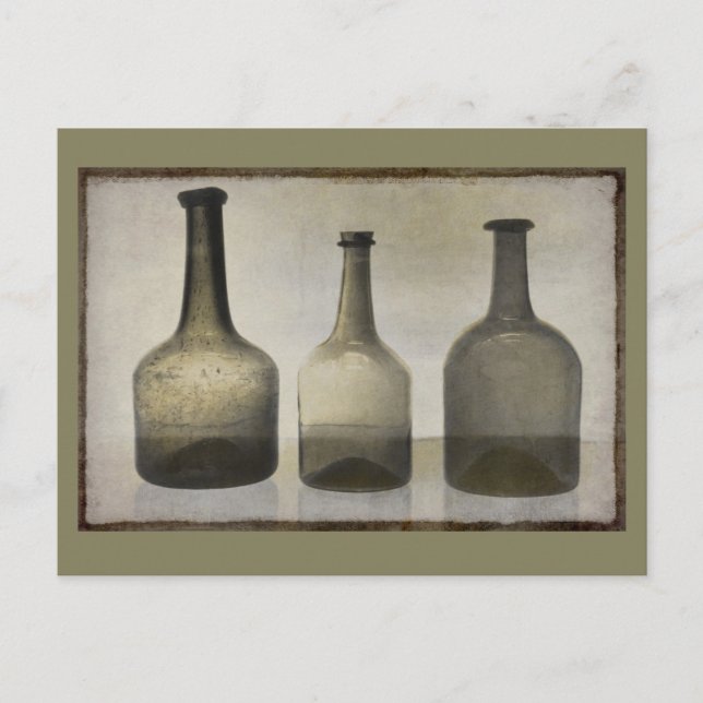 Rustic Bottles Still Life Art Postcard (Front)