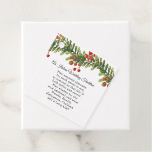 Rustic Boughs of Holly Winter Christmas Wedding Favour Tags