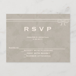 Rustic bow wedding RSVP cards