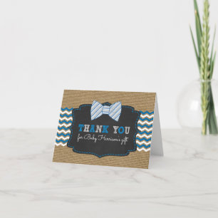 Rustic Bowtie baby shower thank you with poem