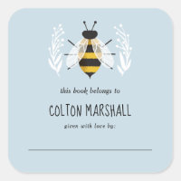 Rustic Boy Baby Bee Baby Custom Book Plate