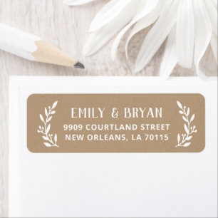 Rustic Branch Faux Kraft Wedding Return Address