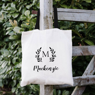 Rustic Branch Monogram Tote Bag