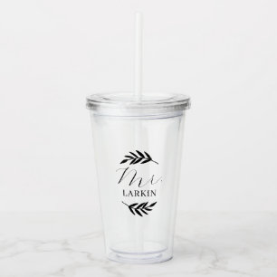 Rustic Branch Mr. Monogram Groom Gift Acrylic Tumbler