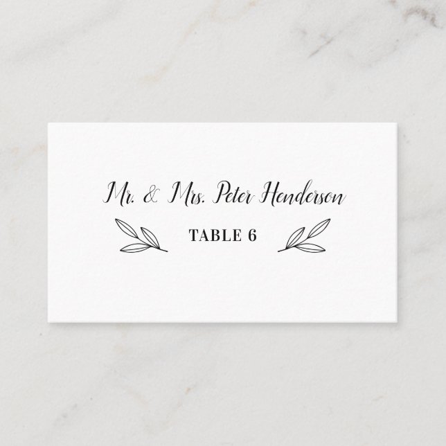 Rustic Branches Script Name/Escort/Place Card (Front)
