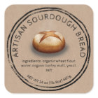 Rustic bread on brown paper baking ingredients