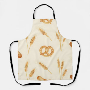 Rustic Bread & Wheat Seamless Pattern Apron