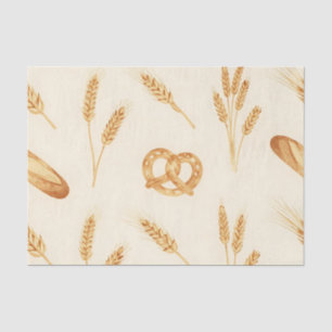 Rustic Bread & Wheat Seamless Pattern Tissue Paper