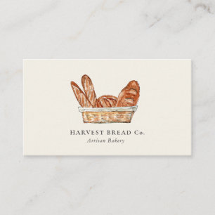 Rustic Breads in Basket  Bakery Business Card