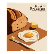 Rustic Breakfast - Vintage Food Art Poster