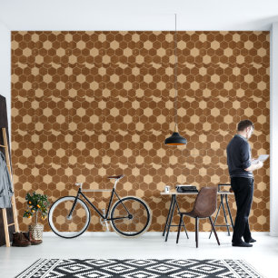 Rustic Brick Polka Dot Wood Panels - Peel & Stick Wallpaper
