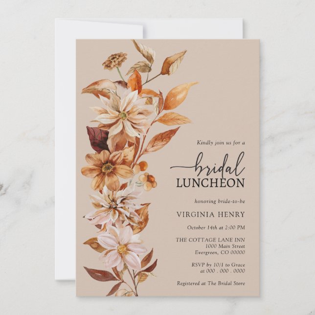 Rustic Bridal Luncheon Invitation (Front)