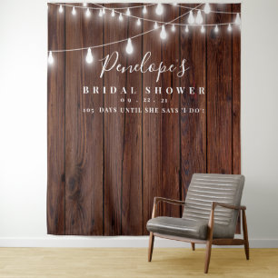 Rustic Bridal Shower Backdrop, Photoprop Tapestry