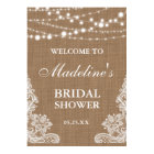Rustic Bridal Shower Burlap String Lights Lace