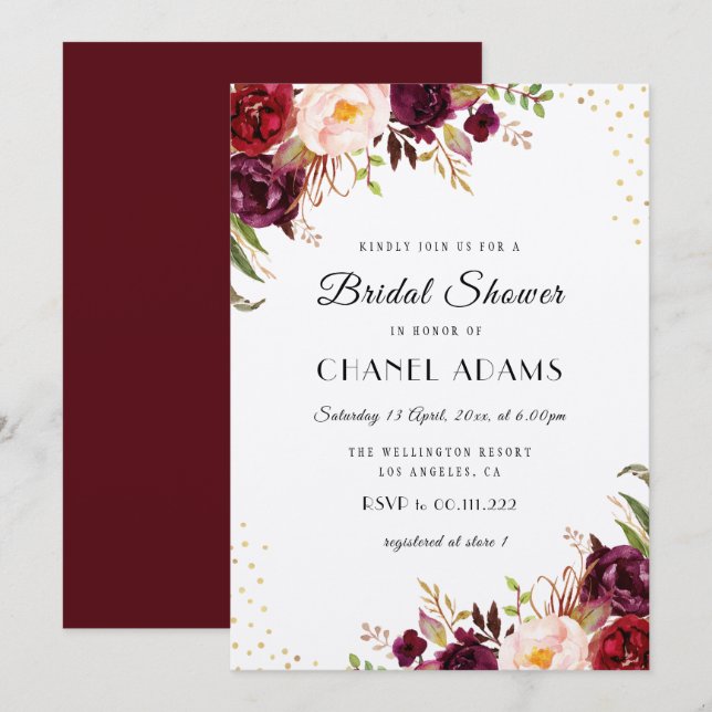 rustic bridal shower invitation (Front/Back)