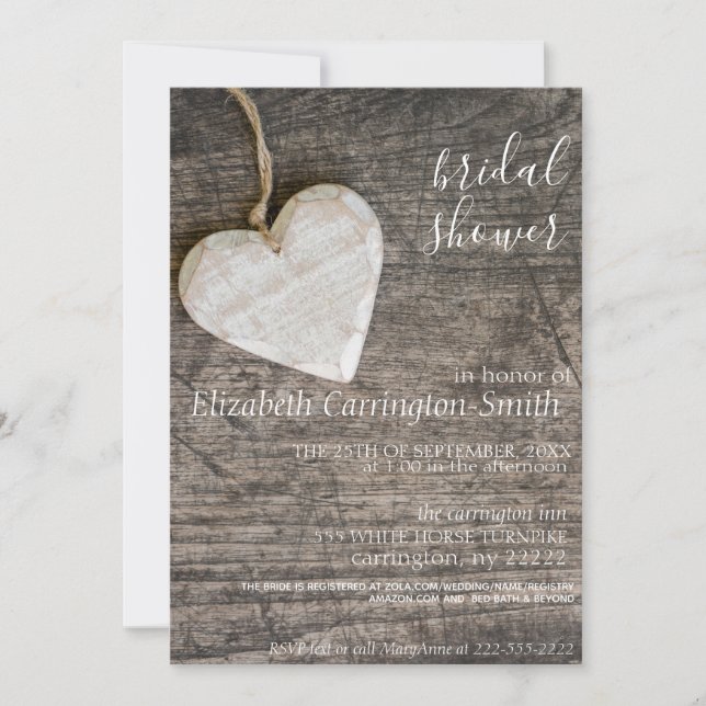 Rustic Bridal Shower Invitation (Front)