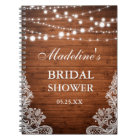 Rustic Bridal Shower Wood Lights Lace Gift List