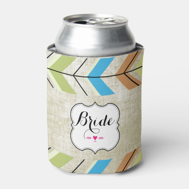 Rustic Bride's Vintage Style Can Cooler (Can Front)