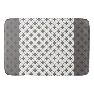 Rustic Bronze Flowers Pattern Bath Mat
