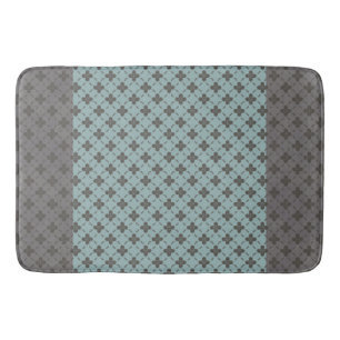 Rustic Bronze Flowers Pattern Bath Mat