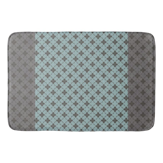 Rustic Bronze Flowers Pattern Bath Mat (Front)