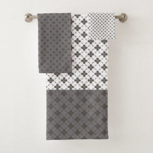 Rustic Bronze Flowers Pattern Bath Towel Set