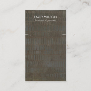 RUSTIC BRONZE GREY LINES NECKLACE BRACELET DISPLAY BUSINESS CARD