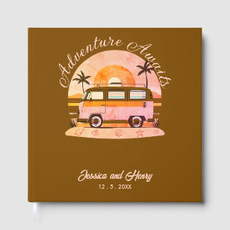 Rustic Brown Adventure Awaits Travel Guest Book