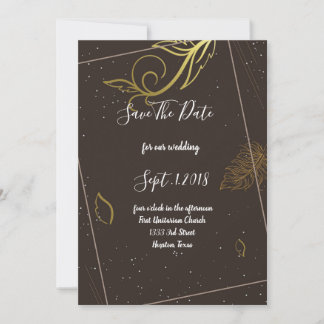 Rustic brown and white  save the date